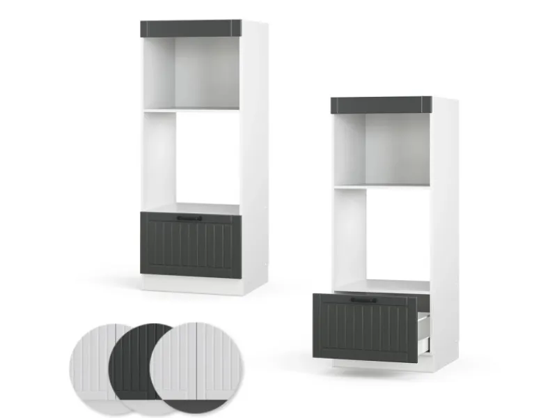 Vicco Mikrowellenschrank Fame-Line Küchenregal für die Mikrowelle Anthrazit/Weiß 60 cm Offen< Küchenregale