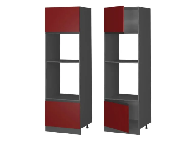 Herde<Vicco Mikrowellenschrank R-Line Küchenregal für die Mikrowelle /Anthrazit 60 cm J-Shape