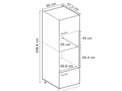 Vicco Mikrowellenschrank R-Line Küchenregal für die Mikrowelle Schwarz Beton/Weiß< Küchenregale|Gefrierschränke