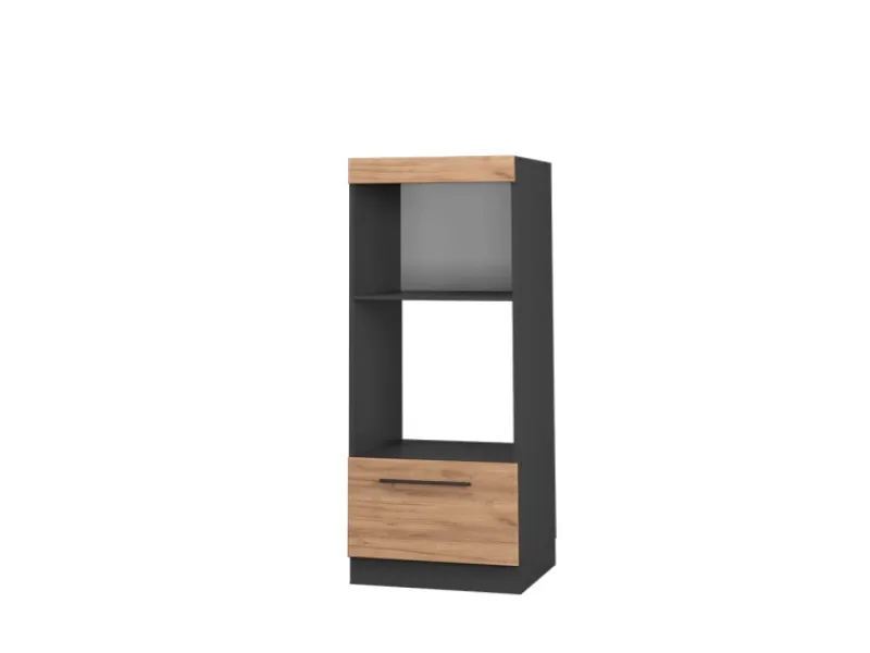 Küchenregale|Küchenschränke<Vicco Mikrowellenschrank Fame-Line Goldkraft /Anthrazit 60 cm Offen