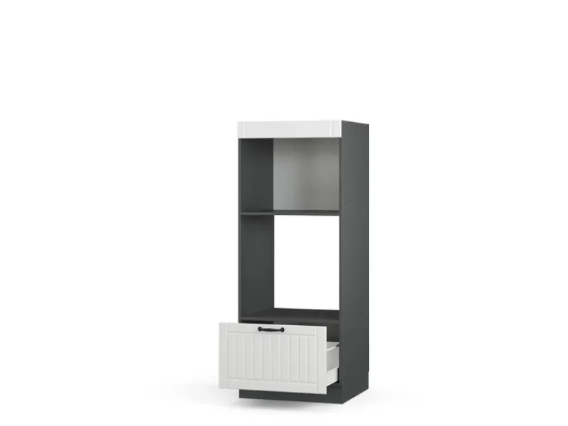 Best Vicco Mikrowellenschrank Fame-Line Landhaus/Anthrazit 60 cm Offen Weiß