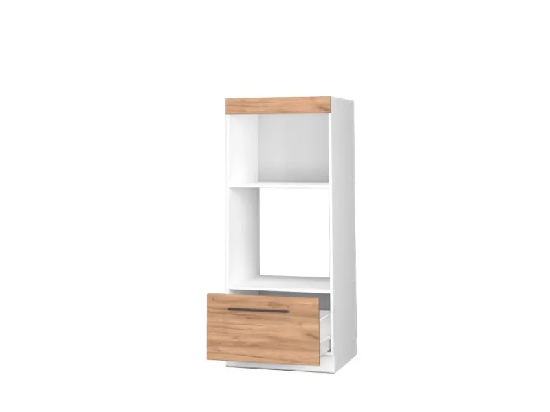Pantryküchen<Vicco Mikrowellenschrank Fame-Line Küchenregal für die Mikrowelle Goldkraft /Weiß 60 cm Offen