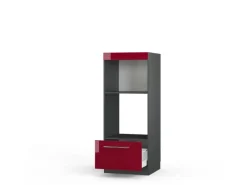 Discount Vicco Mikrowellenschrank Fame-Line Bordeaux Hochglanz/Anthrazit 60 cm Offen Bordeaux-Glanz