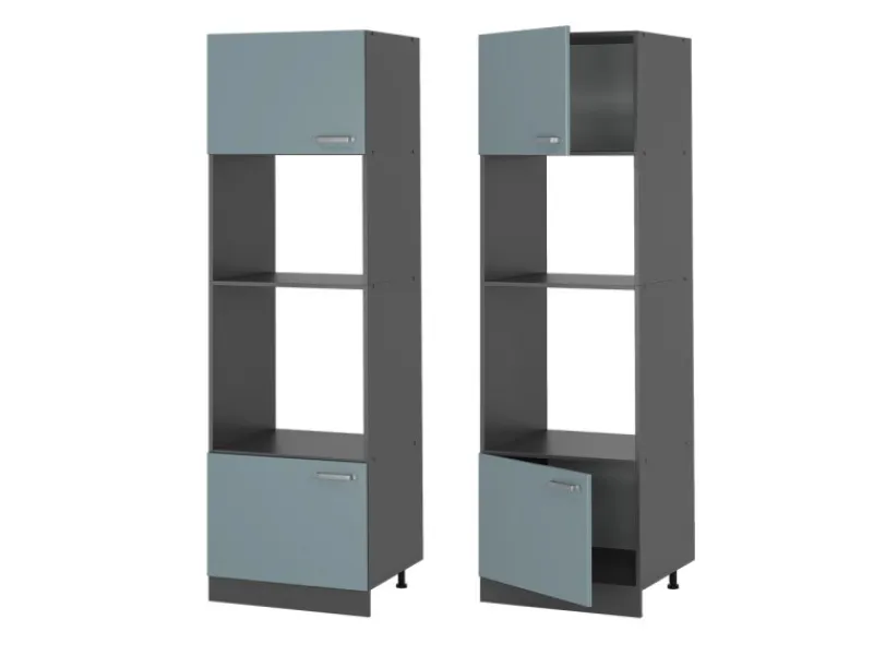 Online Vicco Mikrowellenschrank R-Line Küchenregal für die Mikrowelle Blau-Grau/Anthrazit 60 cm Blaugrau