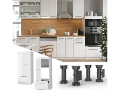 Outlet Vicco Mikrowellenschrank Fame-Line Küchenregal für die Mikrowelle Hochglanz/ 60 cm Weiß