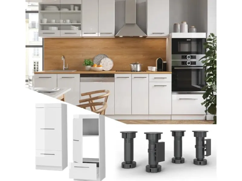 Outlet Vicco Mikrowellenschrank Fame-Line Küchenregal für die Mikrowelle Hochglanz/ 60 cm Weiß
