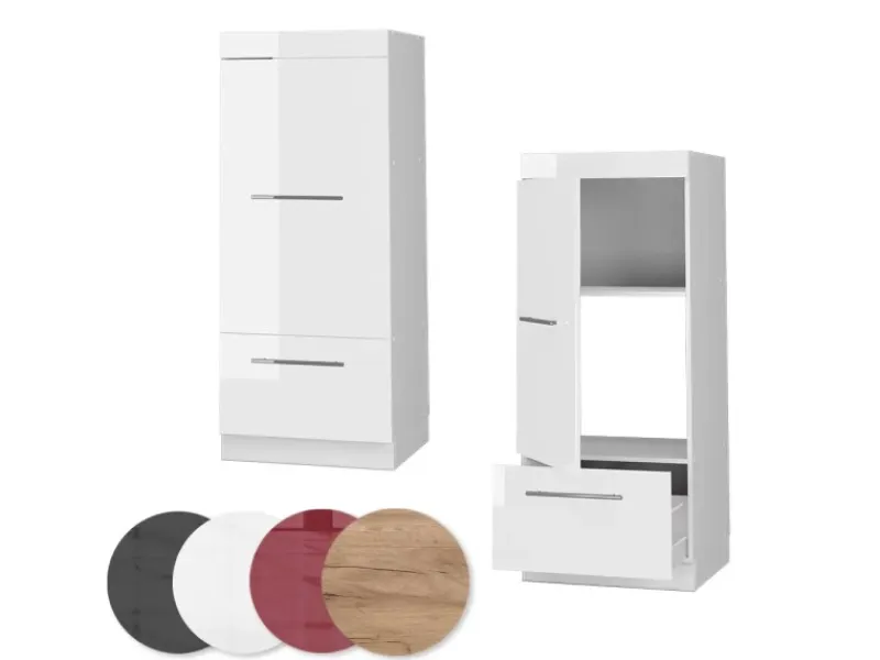 Outlet Vicco Mikrowellenschrank Fame-Line Küchenregal für die Mikrowelle Hochglanz/ 60 cm Weiß