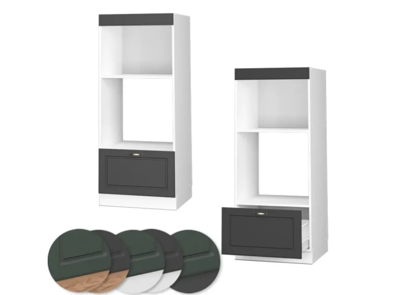 Sale Vicco Mikrowellenschrank Fame-Line Küchenregal für die Mikrowelle /Weiß 60 cm Offen Anthrazit-Gold