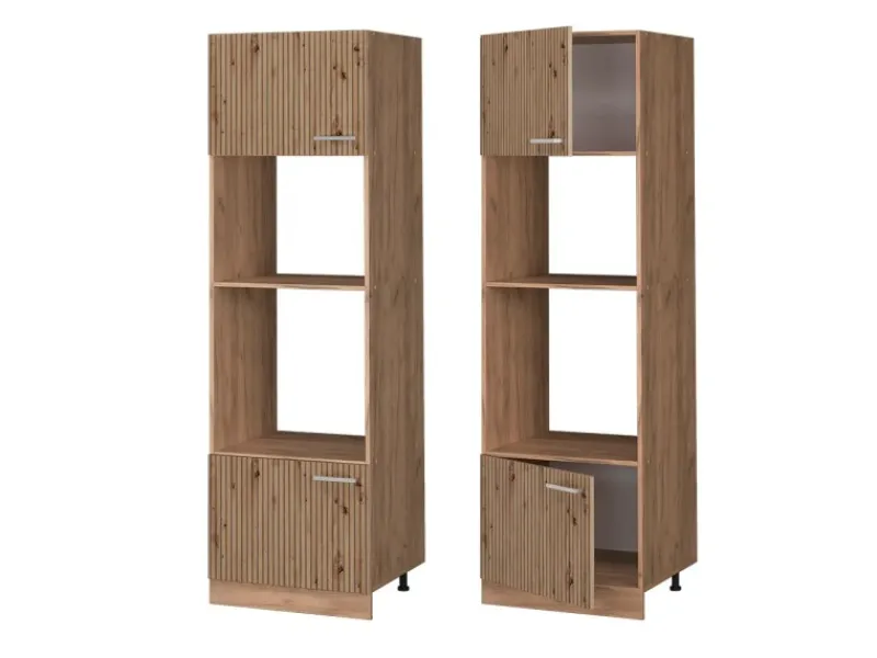 Vicco Mikrowellenschrank R-Line Küchenregal für die Mikrowelle Artisan-Eiche/Goldkraft Eiche 60 cm< Küchenregale