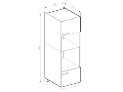 Vicco Mikrowellenschrank R-Line Küchenregal für die Mikrowelle Sonoma/Weiß 60 cm< Küchenregale