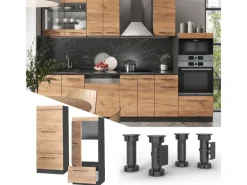 Vicco Mikrowellenschrank Fame-Line Küchenregal für die Mikrowelle Goldkraft /Anthrazit 60 cm< Küchenregale