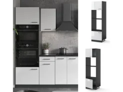 Küchenregale<Vicco Mikrowellenschrank R-Line Küchenregal für die Mikrowelle Hochglanz/Anthrazit 60 cm