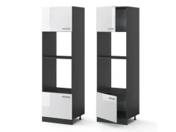 Küchenregale<Vicco Mikrowellenschrank R-Line Küchenregal für die Mikrowelle Hochglanz/Anthrazit 60 cm