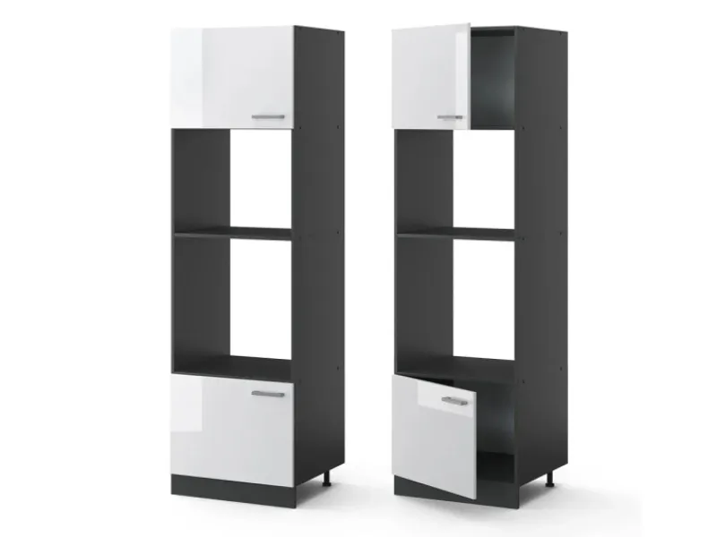 Küchenregale<Vicco Mikrowellenschrank R-Line Küchenregal für die Mikrowelle Hochglanz/Anthrazit 60 cm