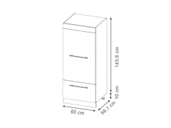 Vicco Mikrowellenschrank Fame-Line Küchenregal für die Mikrowelle Hochglanz/Weiß 60 cm< Küchenregale