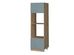 Küchenregale<Vicco Mikrowellenschrank R-Line Küchenregal für die Mikrowelle Blau-Grau/Goldkraft Eiche 60 cm