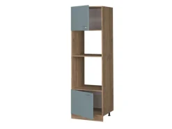 Küchenregale<Vicco Mikrowellenschrank R-Line Küchenregal für die Mikrowelle Blau-Grau/Goldkraft Eiche 60 cm