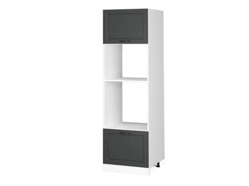 Clearance Vicco Mikrowellenschrank R-Line Küchenregal für die Mikrowelle Anthrazit Landhaus/Weiß 60 cm Anthrazitgrau