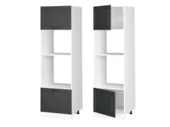 Clearance Vicco Mikrowellenschrank R-Line Küchenregal für die Mikrowelle Anthrazit Landhaus/Weiß 60 cm Anthrazitgrau