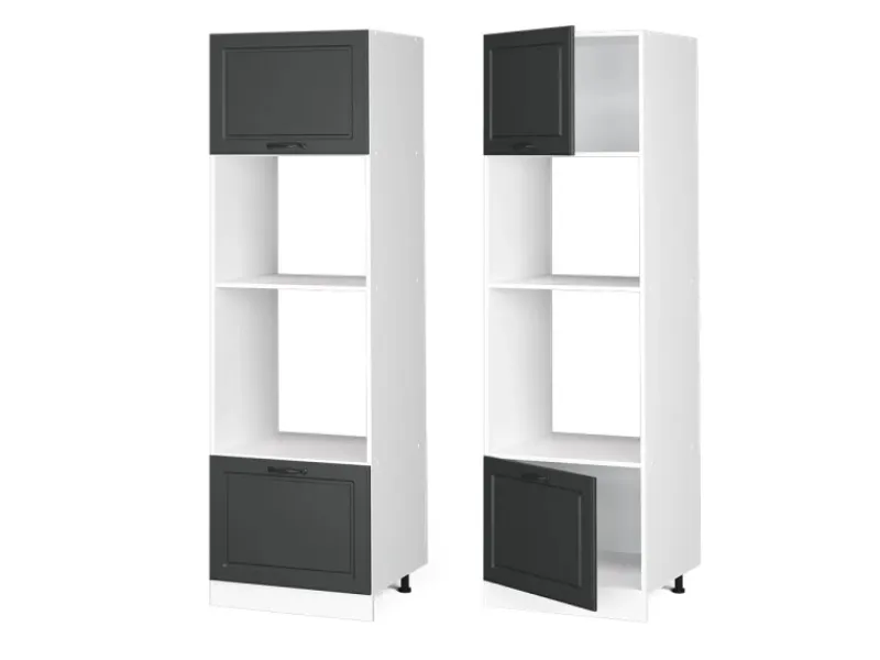 Clearance Vicco Mikrowellenschrank R-Line Küchenregal für die Mikrowelle Anthrazit Landhaus/Weiß 60 cm Anthrazitgrau
