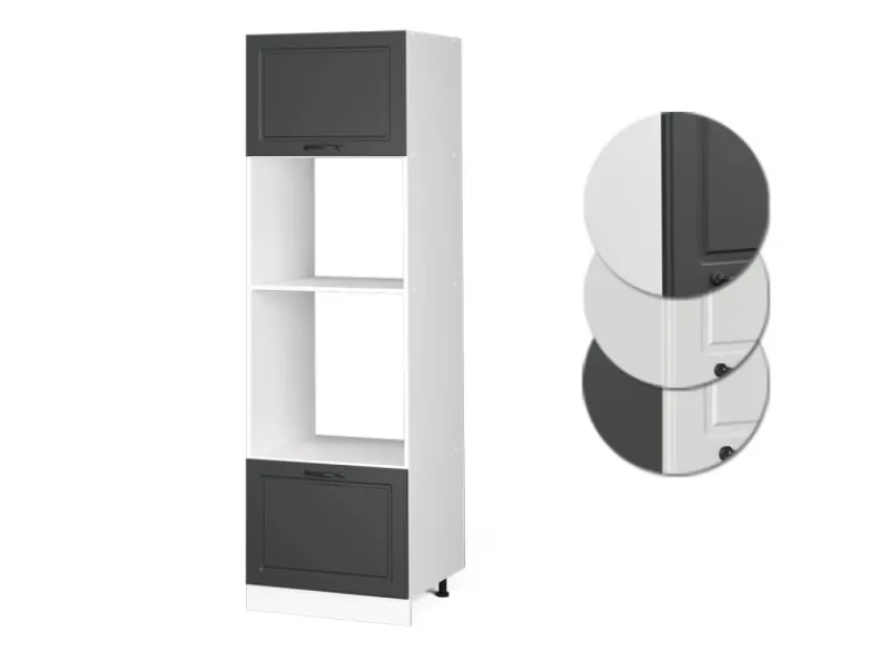 Clearance Vicco Mikrowellenschrank R-Line Küchenregal für die Mikrowelle Anthrazit Landhaus/Weiß 60 cm Anthrazitgrau