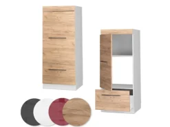 Vicco Mikrowellenschrank Fame-Line Küchenregal für die Mikrowelle Goldkraft /Weiß 60 cm< Küchenregale