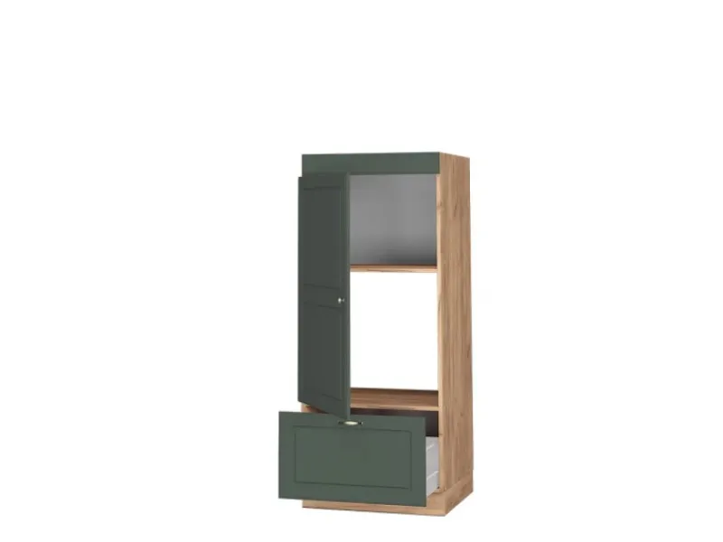 Herde|Küchenschränke<Vicco Mikrowellenschrank Fame-Line Grün-Gold Landhaus/Goldkraft Eiche 60 cm