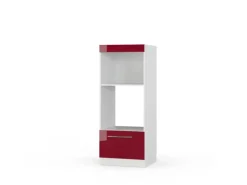 Vicco Mikrowellenschrank Fame-Line Bordeaux Hochglanz/Weiß 60 cm Offen< Küchenregale|Küchenschränke