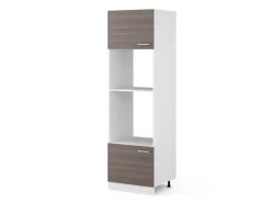 Küchenregale<Vicco Mikrowellenschrank R-Line Küchenregal für die Mikrowelle Grau/Weiß 60 cm