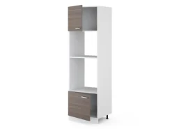 Küchenregale<Vicco Mikrowellenschrank R-Line Küchenregal für die Mikrowelle Grau/Weiß 60 cm