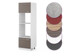 Küchenregale<Vicco Mikrowellenschrank R-Line Küchenregal für die Mikrowelle Grau/Weiß 60 cm