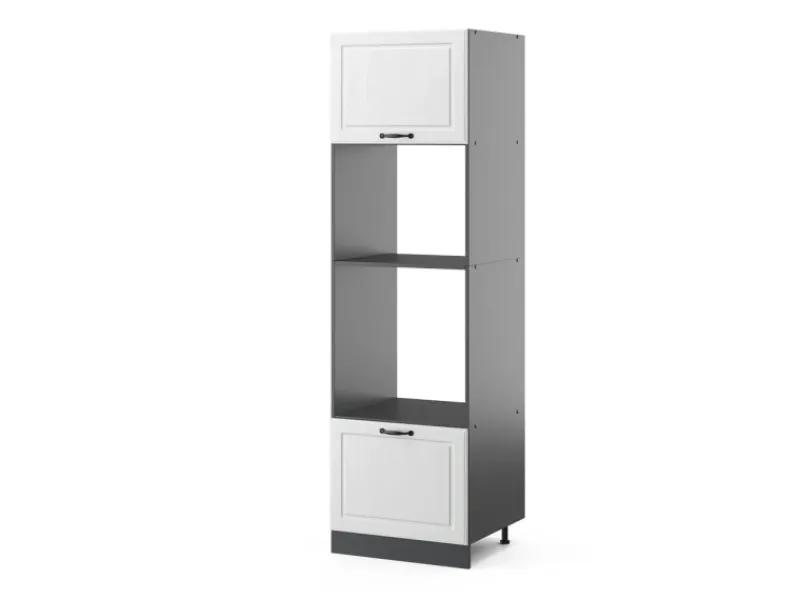 Sale Vicco Mikrowellenschrank R-Line Küchenregal für die Mikrowelle Weiß Landhaus/Anthrazit 60 cm