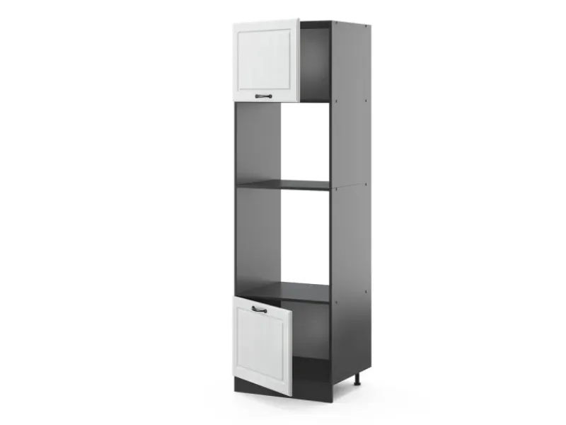 Sale Vicco Mikrowellenschrank R-Line Küchenregal für die Mikrowelle Weiß Landhaus/Anthrazit 60 cm