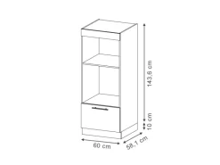 Sale Vicco Mikrowellenschrank Fame-Line Hochglanz/Anthrazit 60 cm Offen Dunkelblau