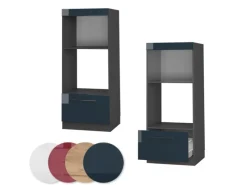 Sale Vicco Mikrowellenschrank Fame-Line Hochglanz/Anthrazit 60 cm Offen Dunkelblau