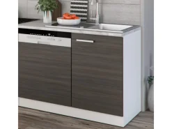 Best Vicco Optima Küchenzeile /Weiß 270 cm ohne Arbeitsplatte mit LED-LeistenOptima ohne E-Geräte Edelgrau