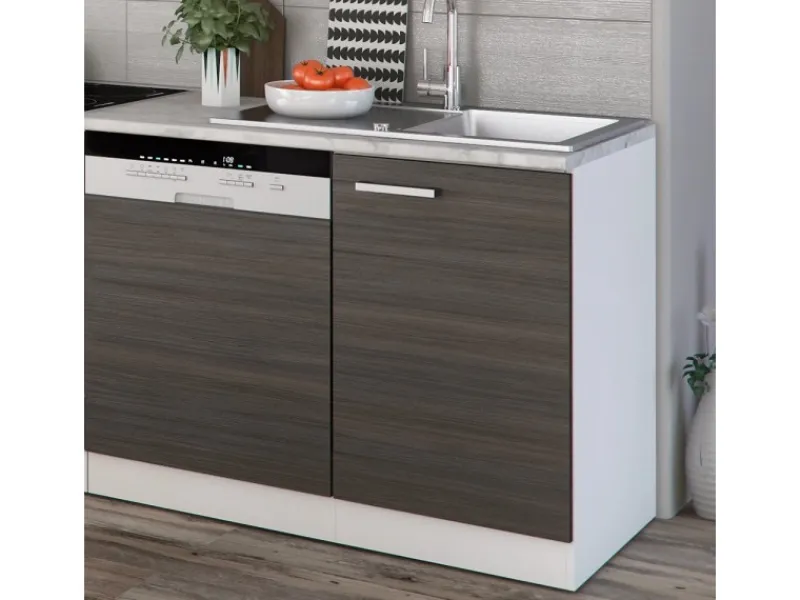 Best Vicco Optima Küchenzeile /Weiß 270 cm ohne Arbeitsplatte mit LED-LeistenOptima ohne E-Geräte Edelgrau