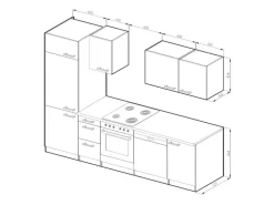 Vicco Optima Küchenzeile /Weiß 270 cm ohne ArbeitsplatteOptima ohne E-Geräte< Einbauküchen