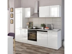 Vicco Optima Küchenzeile 270 cm ohne Arbeitsplatte mit LED-LeistenOptima ohne E-Geräte< Winkelküchen|Herde