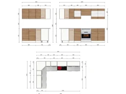 Vicco Rick Eckküche Anthrazit/Goldkraft Eiche 267 x 167 cm AP SchwarzRick ohne E-Geräte< Winkelküchen|Herde