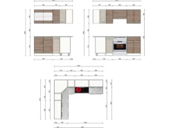 Vicco Rick Eckküche Weiß/Sonoma 207 x 167 cm AP MarmorRick ohne E-Geräte< Winkelküchen|Einbauküchen
