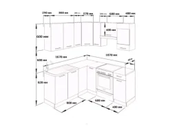 Vicco Rick Eckküche / Hochglanz 187 x 167 cm AP MarmorRick ohne E-Geräte< Winkelküchen