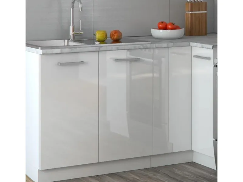 Vicco Rick Eckküche / Hochglanz 187 x 167 cm AP MarmorRick ohne E-Geräte< Winkelküchen