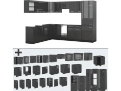Vicco R-Line Eckküche Hochglanz/ 227 x 287 cm ohne Arbeitsplatte ohne E-Geräte< Winkelküchen