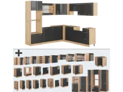Winkelküchen|Einbauküchen<Vicco R-Line Eckküche /Goldkraft Eiche 237 x 60 cm ohne Arbeitsplatte ohne E-Geräte
