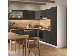 Winkelküchen|Einbauküchen<Vicco R-Line Eckküche Anthrazit Landhaus/Weiß 227 x 287 cm ohne Arbeitsplatte ohne E-Geräte