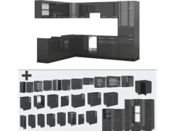 Online Vicco R-Line Eckküche Hochglanz/ 227 x 287 cm AP ohne E-Geräte Anthrazit