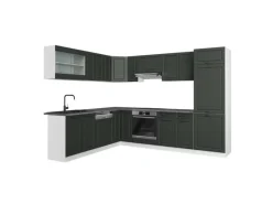 Vicco R-Line Eckküche Anthrazit Landhaus/Weiß 227 x 287 cm AP Anthrazit ohne E-Geräte< Winkelküchen|Kücheninseln