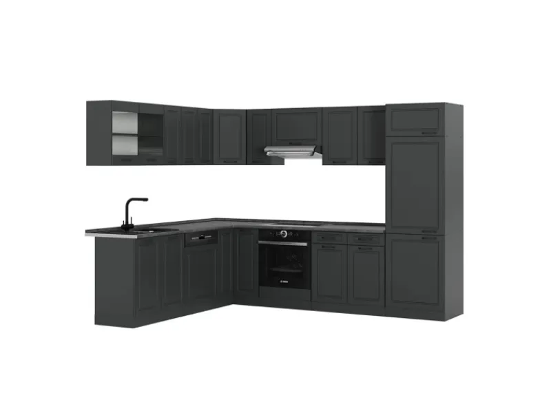 Vicco R-Line Eckküche Landhaus/ 227 x 287 cm AP ohne E-Geräte< Winkelküchen