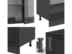 Vicco R-Line Eckküche Landhaus/ 227 x 287 cm AP ohne E-Geräte< Winkelküchen